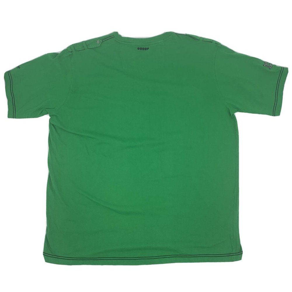 Men's COOGI Short Sleeve V-Neck Shirt Heritage Embroidered Green 4X - Picture 9 of 12